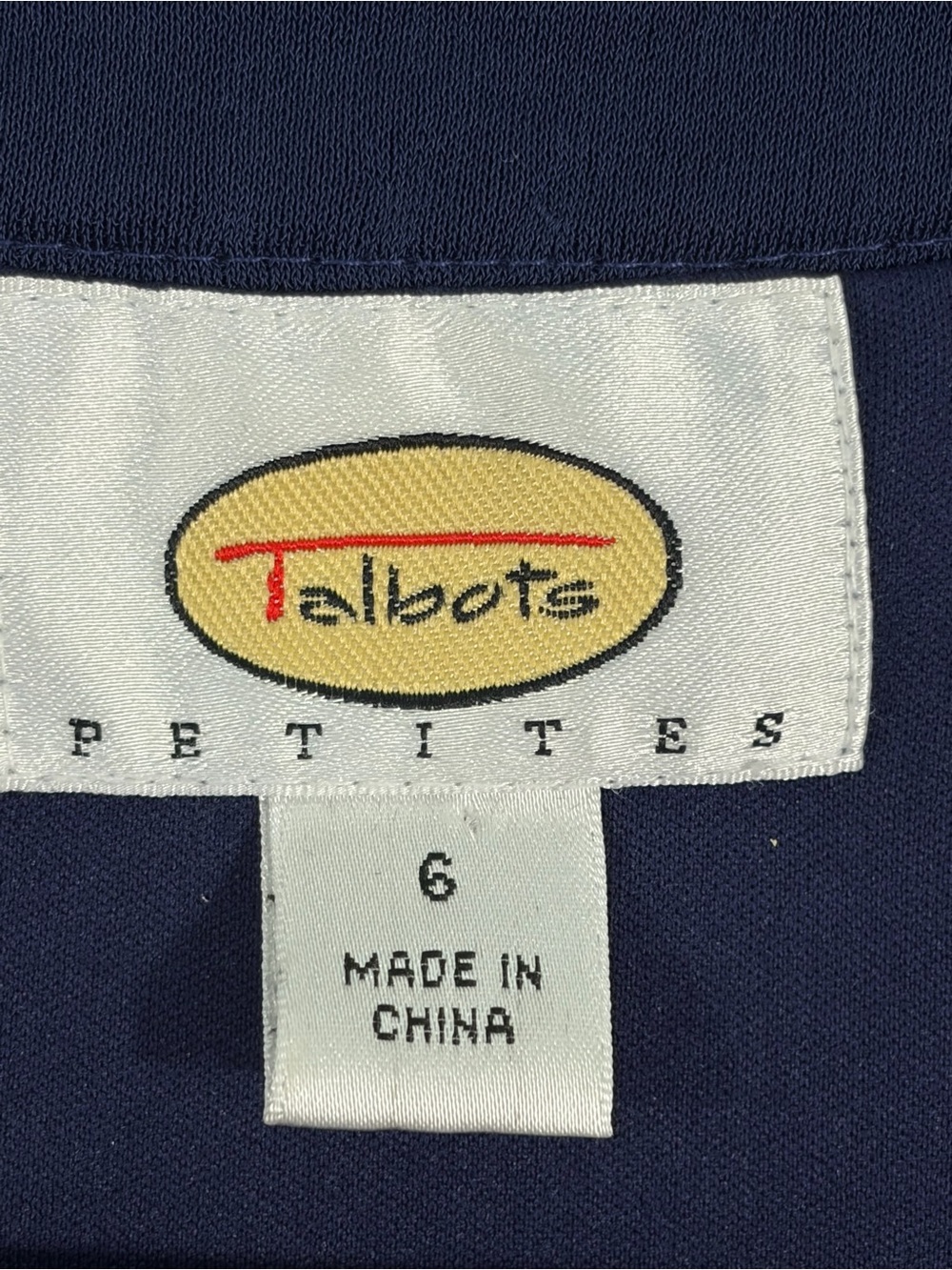 Talbots Navy Long-Sleeve V-Neck Dress with Beaded Waist (6) - Picture 4 of 11